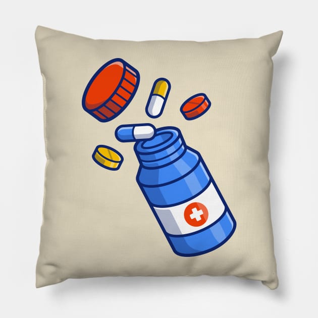 Jar With Pills And Tablets Pillow by Catalyst Labs
