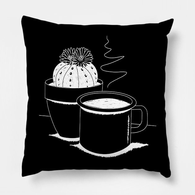 Cup of Coffee & cactus ☕️🌵 Pillow by grow.up.c