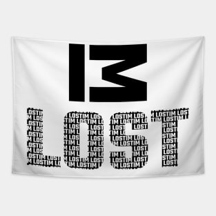 IM LOST BLACK WHITE TEXT Tapestry