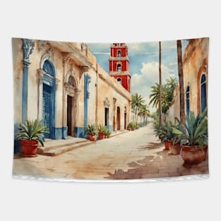 Sisal Yucatan Mexico Vintage Tourism Travel Tapestry