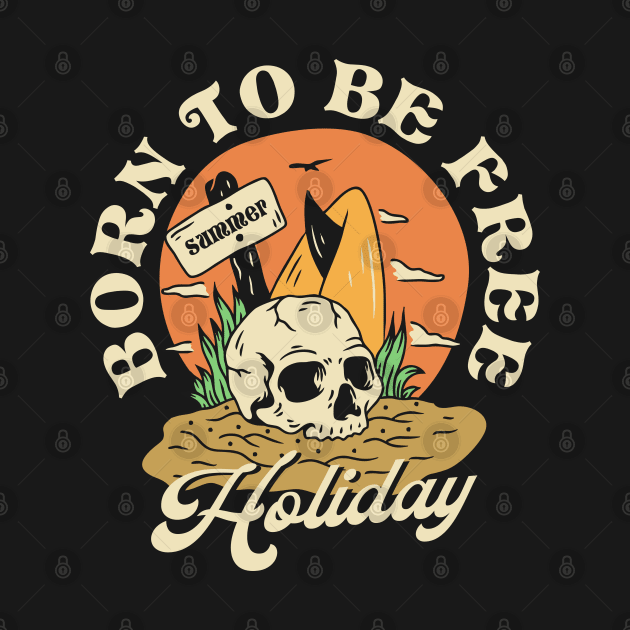 Holiday Beach Skull by hendijulyandi