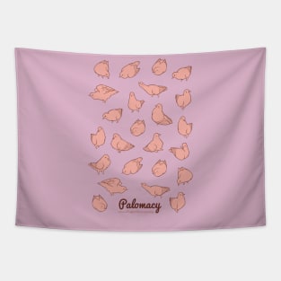 Poofy Pigeons (peach) Tapestry