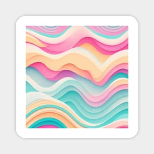 WAVES MULTICOLOR DESIGN, PASTEL COLOR, IPHONE CASE AND MORE Magnet