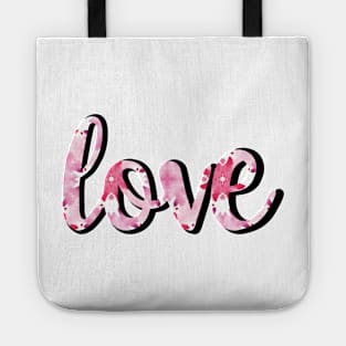 Love Watercolour Tie-Dye Typography Tote