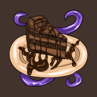 A piece of chocolate cake with chocolate syrup T-Shirt