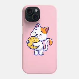 Cute Cat Holding Moon Cartoon Phone Case