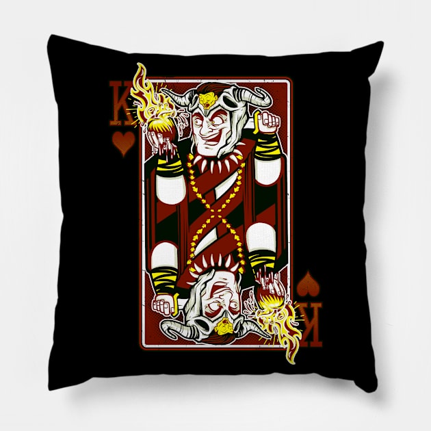 King Of Hearts Pillow by poopsmoothie