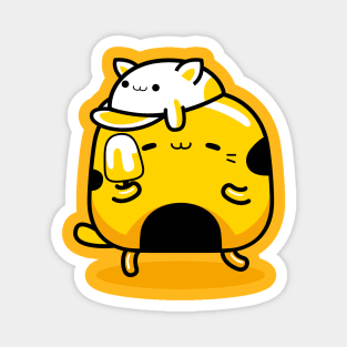 yellow cat hello summer Magnet