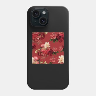 Just Flowers on Red Repeat 5748 Phone Case