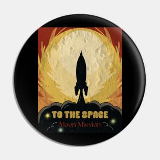 Space Plane Go to the Moon Pin