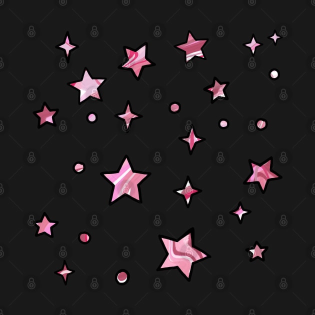 Pink Stars by RoserinArt