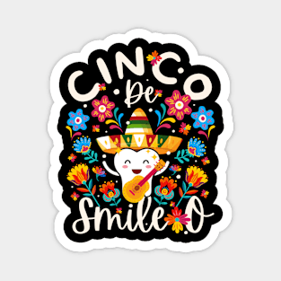 Cinco De Smile O Cinco De Mayo Mexican Magnet