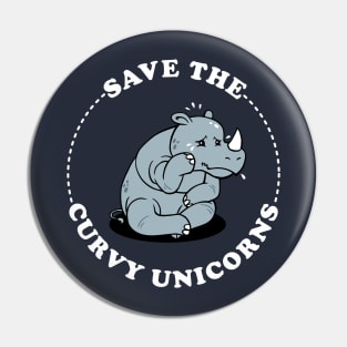 Save The Curvy Unicorns Pin