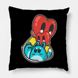 cat and balloons cartoon Pillow