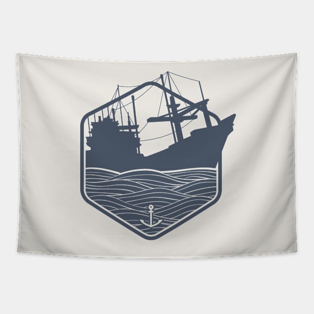Fishing boat Tapestry by flasix