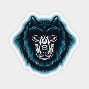 Wolf Head Mascot Style Magnet