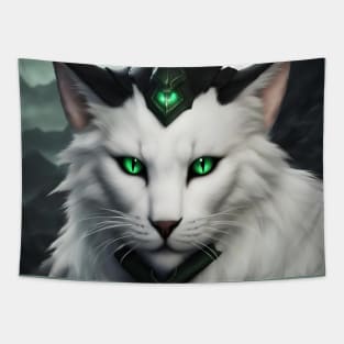 fantasy cat witch green Tapestry