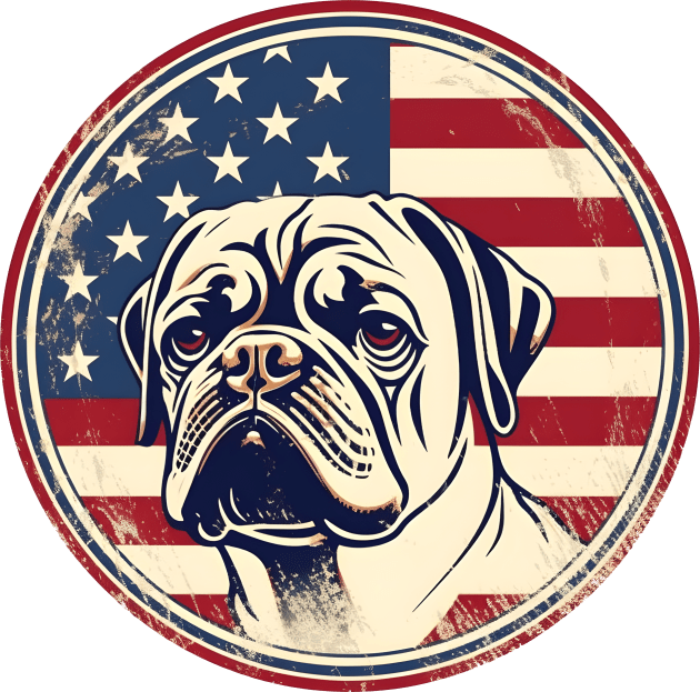 Pug dog on a vintage distressed American flag Kids T-Shirt by Clearmind Arts