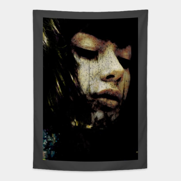 Beautiful girl. Pale skin, some yellow. Dark, horror like. Fantasy. Tapestry by 234TeeUser234