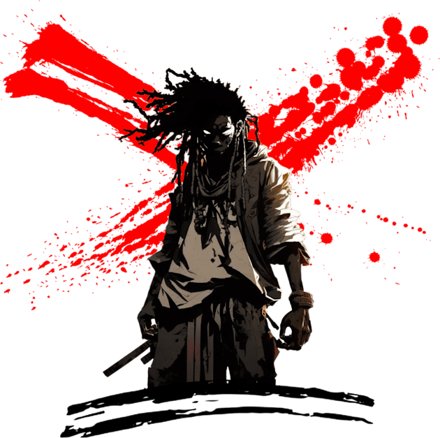 Dreadlock Samurai Kids T-Shirt by apsi