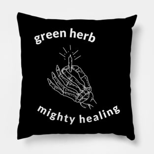 green herb, mighty healing Pillow