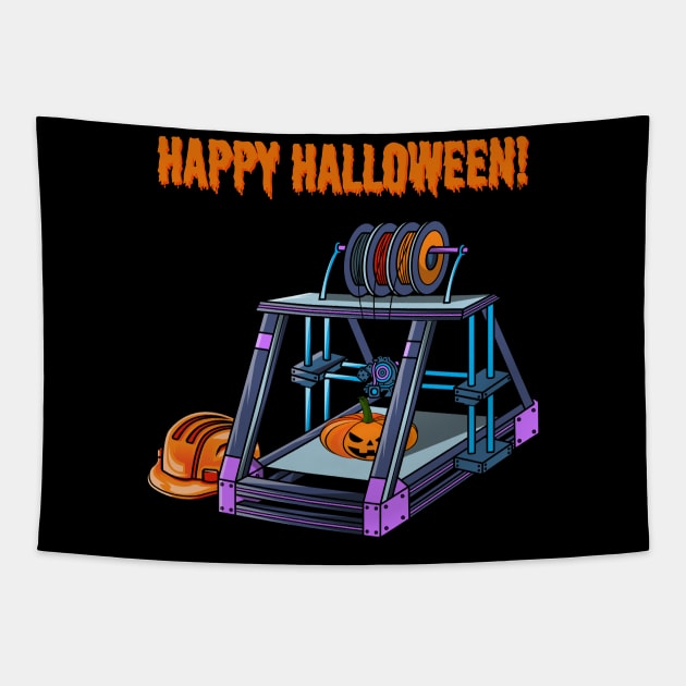 3D Printer #3 Halloween Edition Tapestry by Merch By Engineer