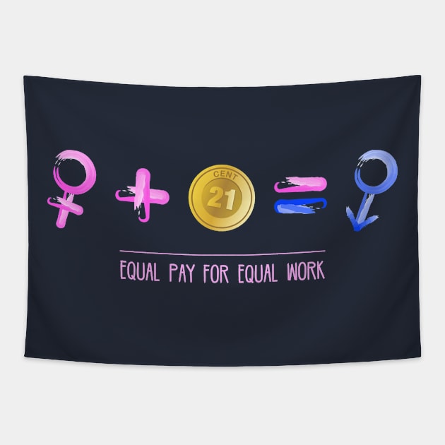 Equality! Equal pay for equal work. Tapestry by Crazy Collective