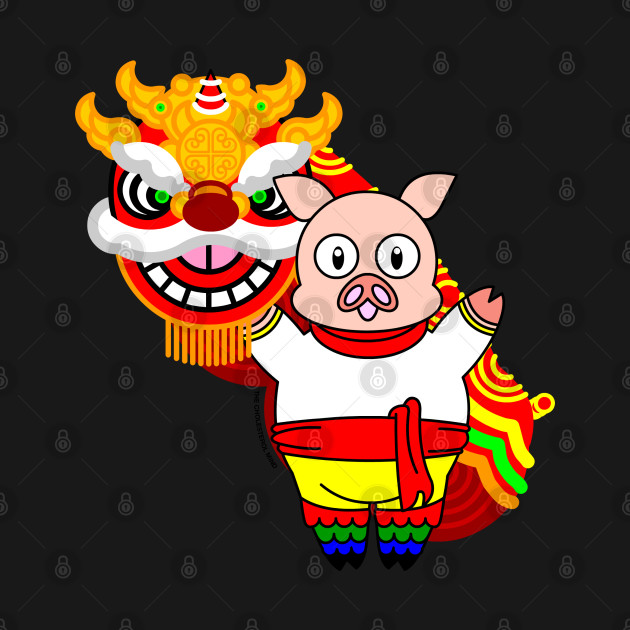 Discover Happy Chinese New Year! The Lion and The Pig - Chinese New Year - T-Shirt