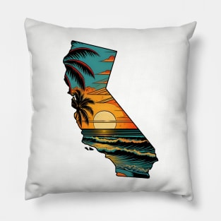 California State Beach Sunset Pillow