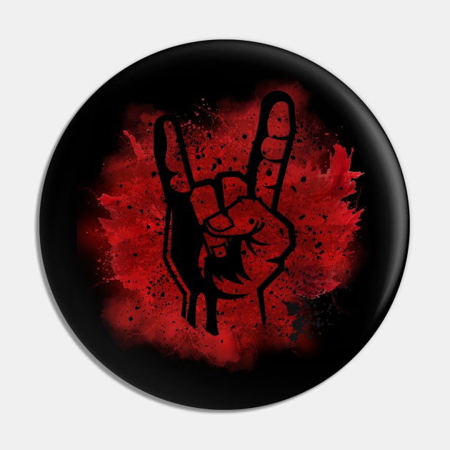 Horns up Pin by unrefinedgraphics