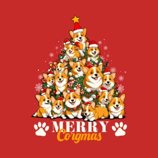 Corgi Christmas Tree Dog Santa Merry Corgmas Xmas Men Dogmas T-Shirt