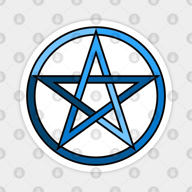 Blue Pentagram Pentacle Magnet by Wicca Fairy