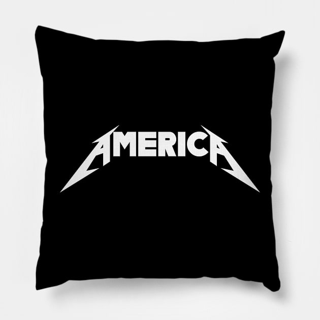 America: Heavy Metal-Inspired Patriotic Design Pillow by TwistedCharm