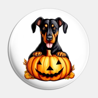 Doberman Pinscher Dog inside Pumpkin  #1 Pin