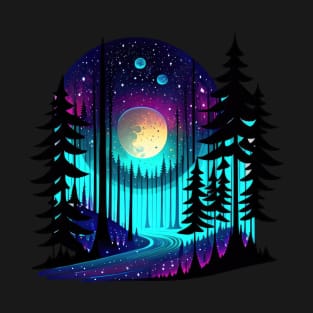 Galactic Forest IV - Black BG T-Shirt