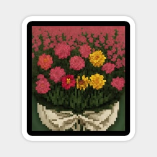 Flower Color Vintage Retro Since Leaves Minimalist Magnet