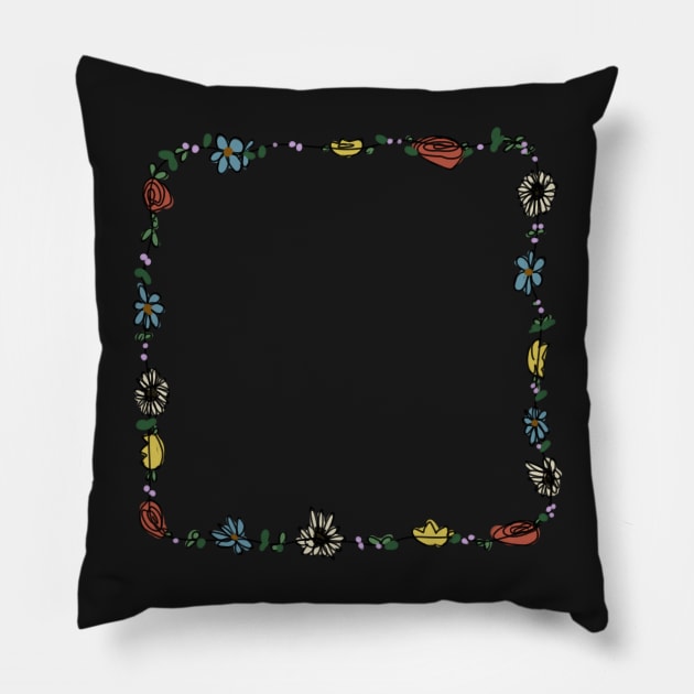 Floral Border Pillow by sketch-mutt
