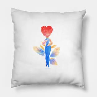 Red rose girl Pillow