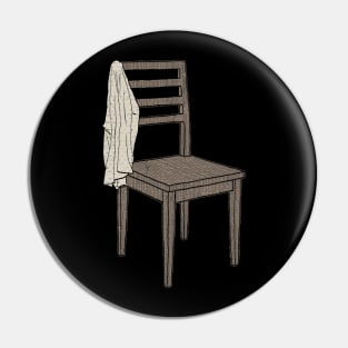 shirt on chair, cabinet open Pin