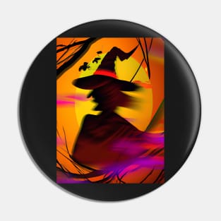 A Witch Silhouette Pin