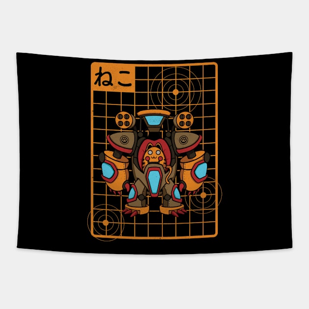 Mecha Cat type 02 Tapestry by Pixeldsigns