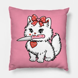 Sassy Valentines Kitty i cut u Pillow