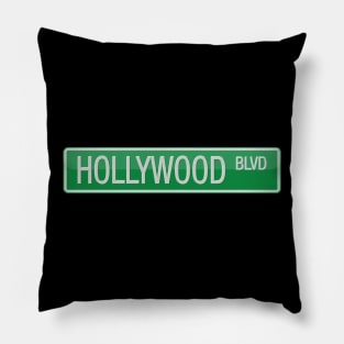 Hollywood Boulevard Road Sign Pillow