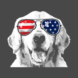 Patriotic Golden Retriever Dog 4th Of July T-Shirt