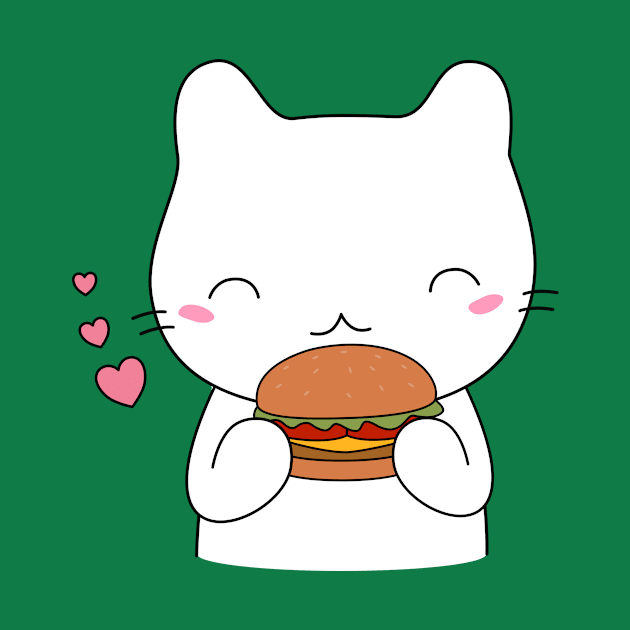 Cute cat on burger T-Shirt by happinessinatee