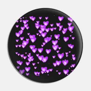 Tiny Purple Passion Hearts on Black Pin