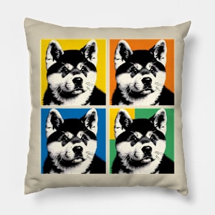 Pop Retro Akita Art Painting - Cute Puppy Pillow