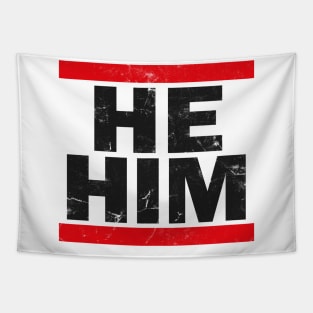 He / Him Pronouns - Retro Style Design Tapestry