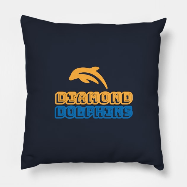 Diamond Dolphins - Yellow Blue Pillow by Diamond ES PTA