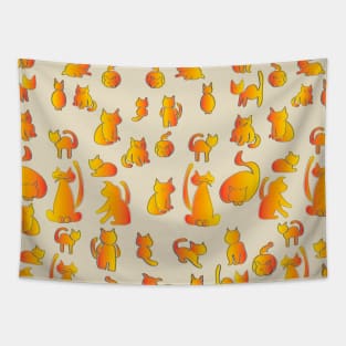 Chubby orange kitty cats in adorable poses.   Cat mom, cat dad shirt. Cat lady. orange and yellow cats and kittens Tapestry